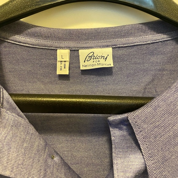 Brioni Silk Purple Polo Shirt - Picture 2 of 6